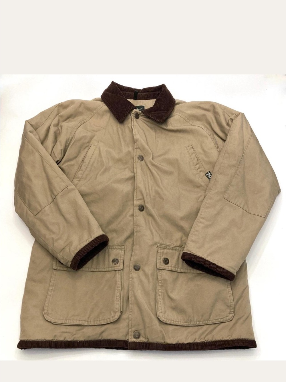 Eddie Bauer Barn Jacket with Brown Corduroy Trim